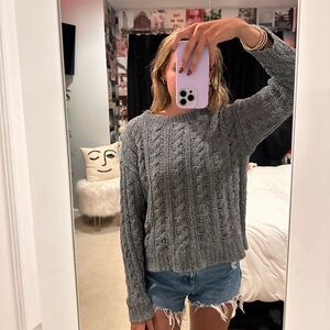 Gray American Eagle Knit Sweater